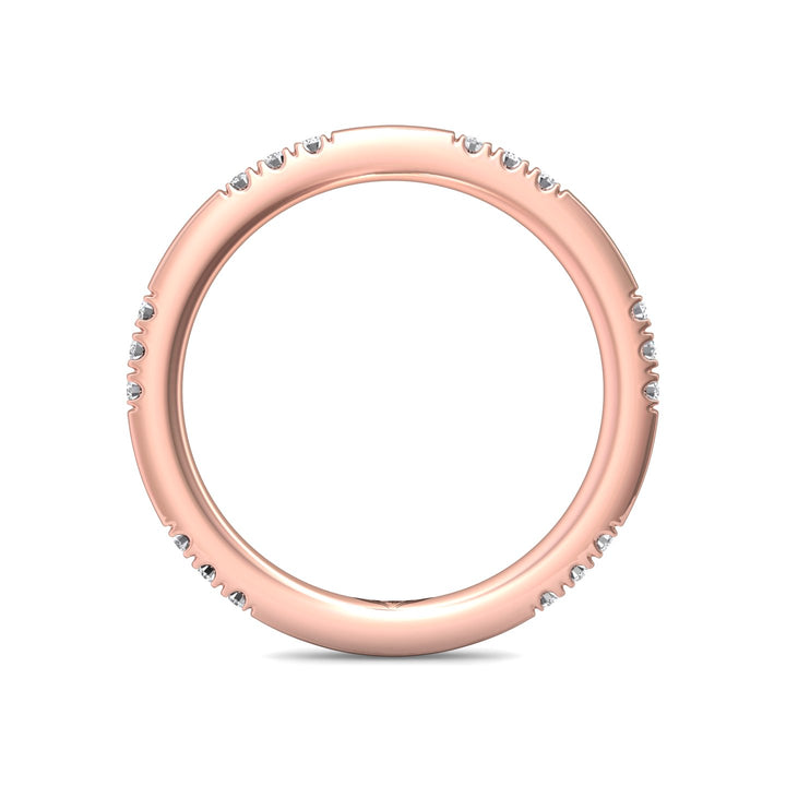 18K Gold Pink Micropave Wedding Band from the Micropave collection - DWBM42S-1_18KP
