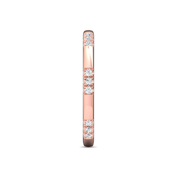 14K Gold Pink Micropave Wedding Band from the Micropave collection - DWBM42S-1_14KP