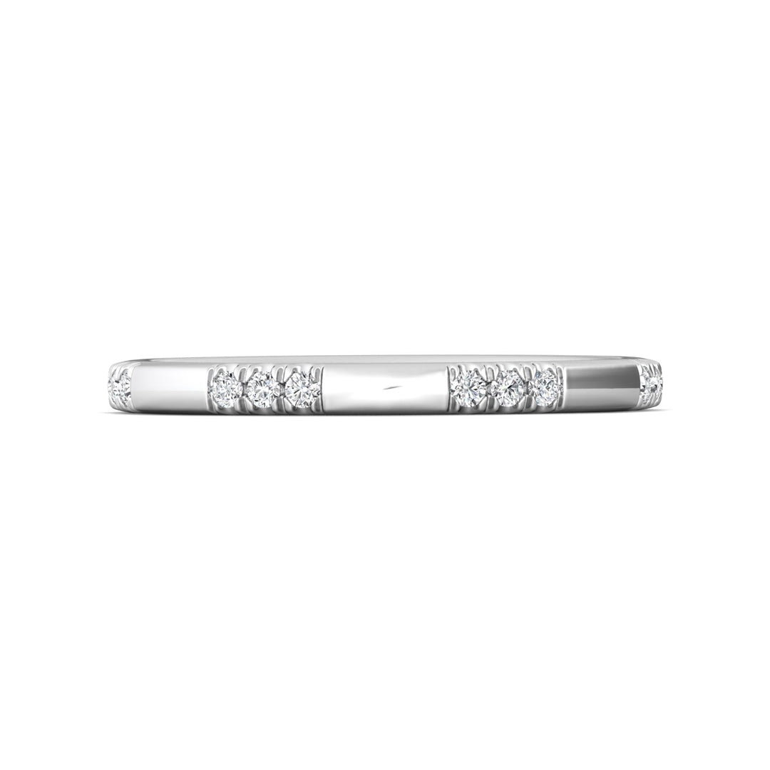 14K Gold White Micropave Wedding Band from the Micropave collection - DWBM42S-1_14KW