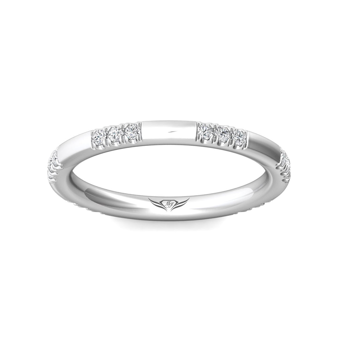 18K Gold White Micropave Wedding Band from the Micropave collection - DWBM42S-1_18KW