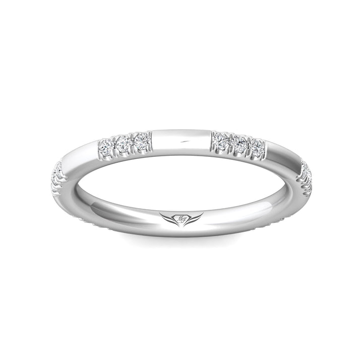 Platinum White Micropave Wedding Band from the Micropave collection - DWBM42S-1_PlatW