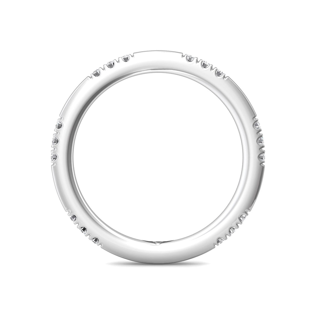 18K Gold White Micropave Wedding Band from the Micropave collection - DWBM42S-1_18KW