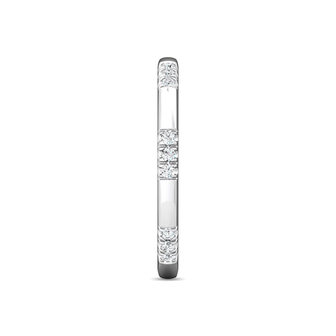 14K Gold White Micropave Wedding Band from the Micropave collection - DWBM42S-1_14KW