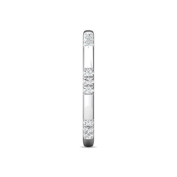 14K Gold White Micropave Wedding Band from the Micropave collection - DWBM42S-1_14KW