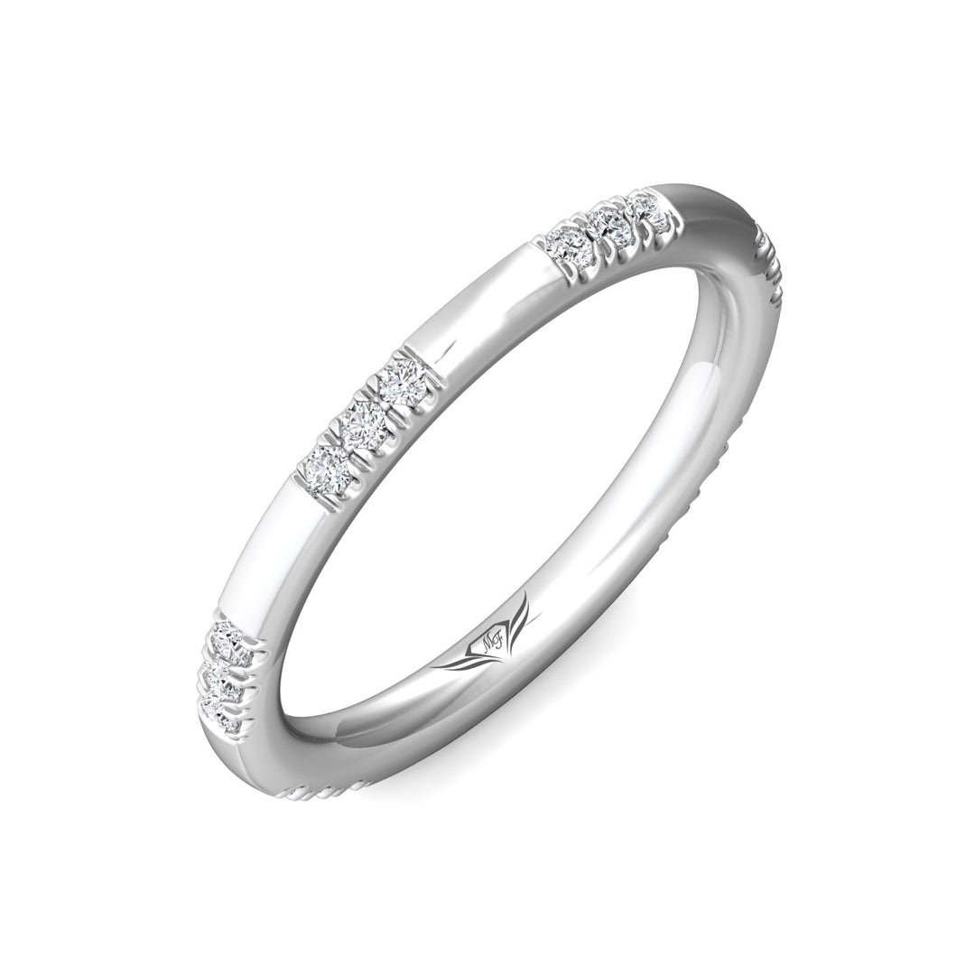 14K Gold White Micropave Wedding Band from the Micropave collection - DWBM42S-1_14KW