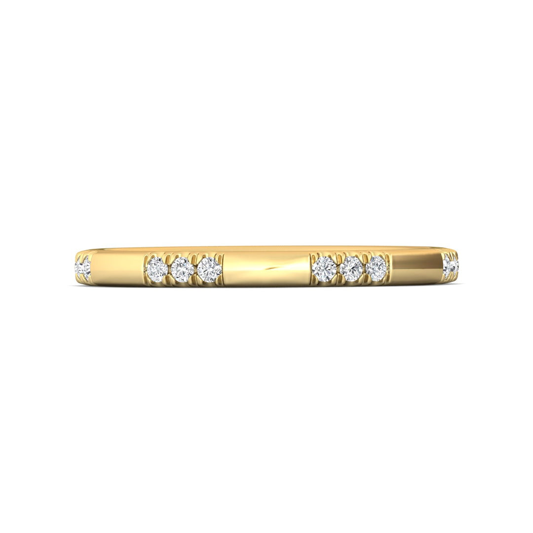 14K Gold Yellow Micropave Wedding Band from the Micropave collection - DWBM42S-1_14KY