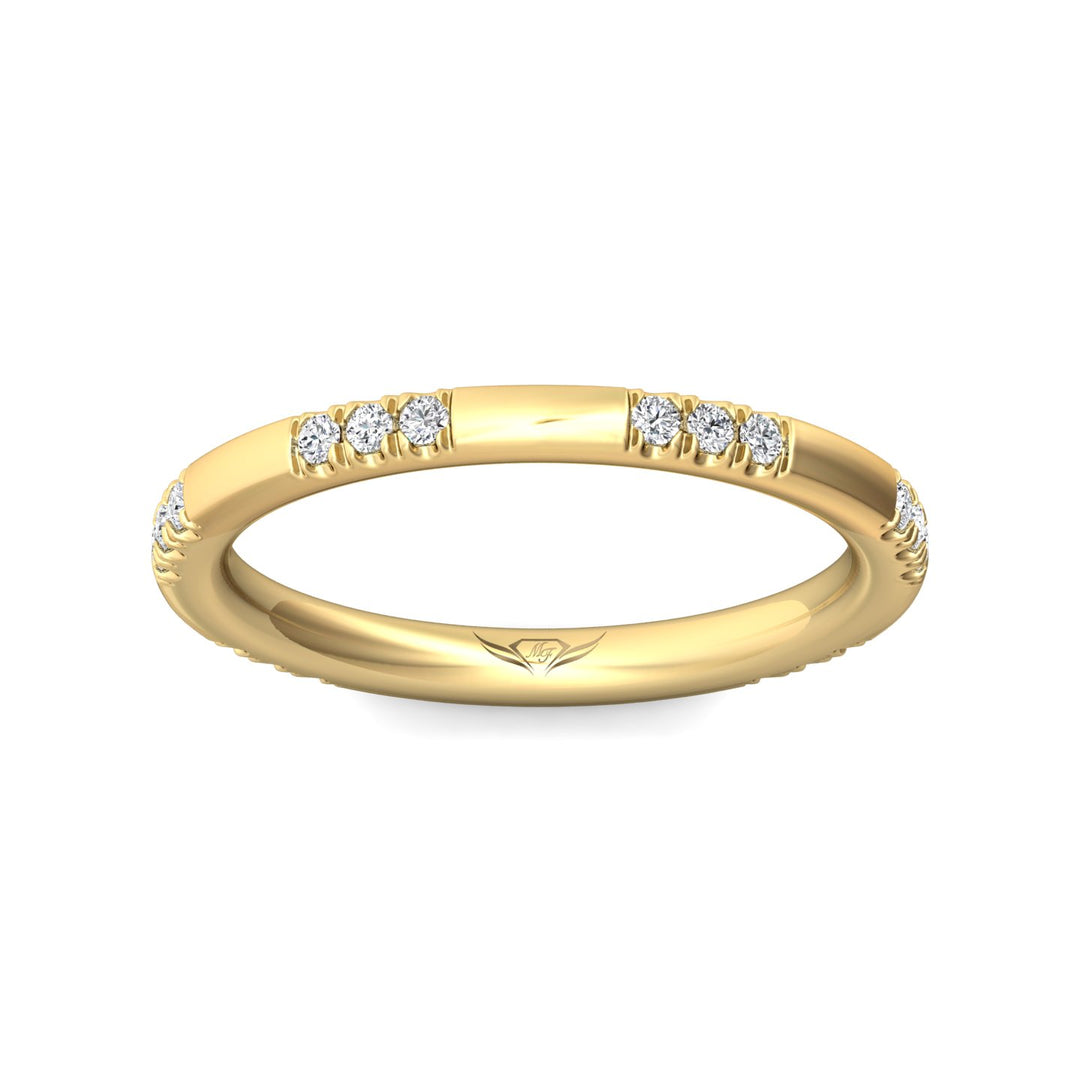 18K Gold Yellow Micropave Wedding Band from the Micropave collection - DWBM42S-1_18KY