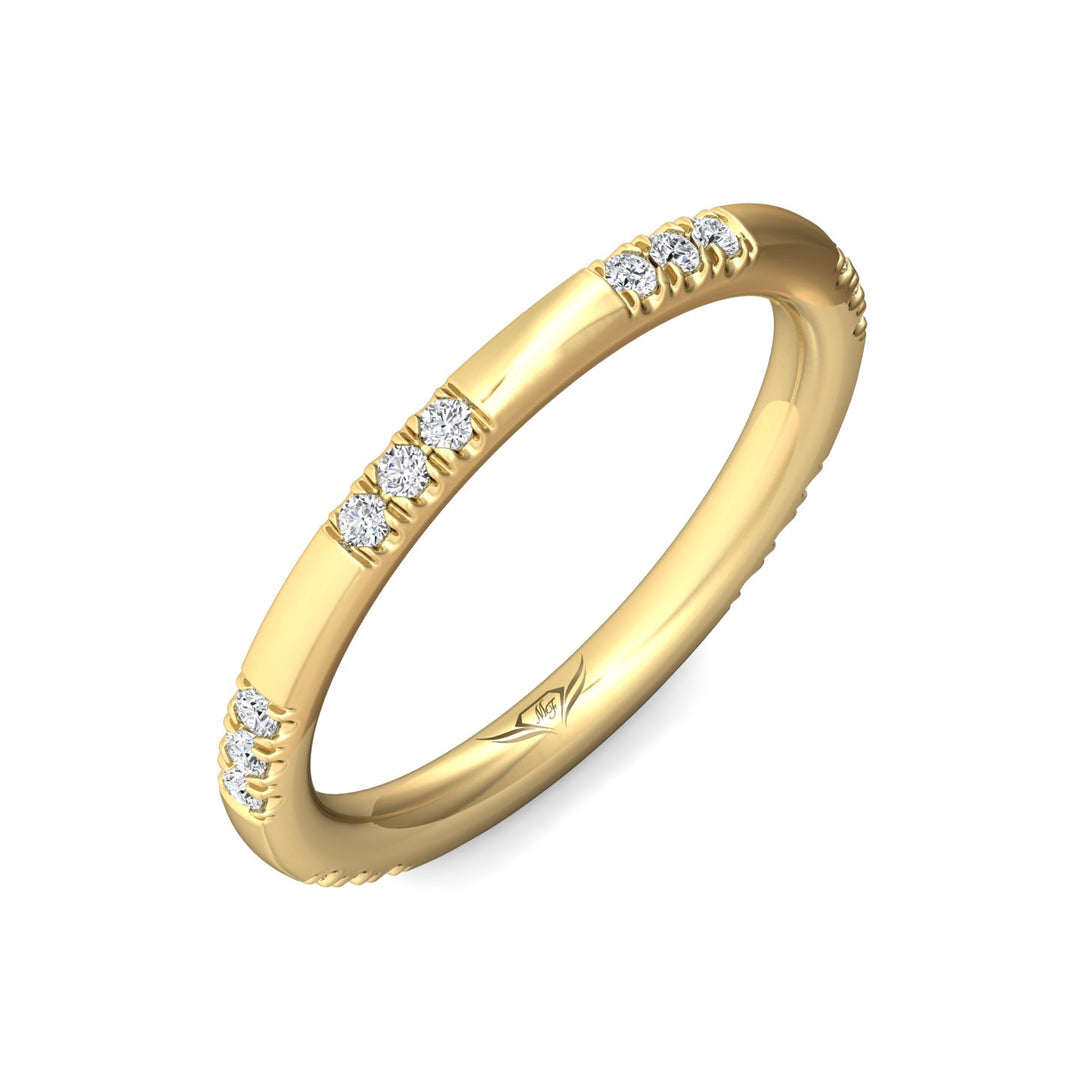 14K Gold Yellow Micropave Wedding Band from the Micropave collection - DWBM42S-1_14KY