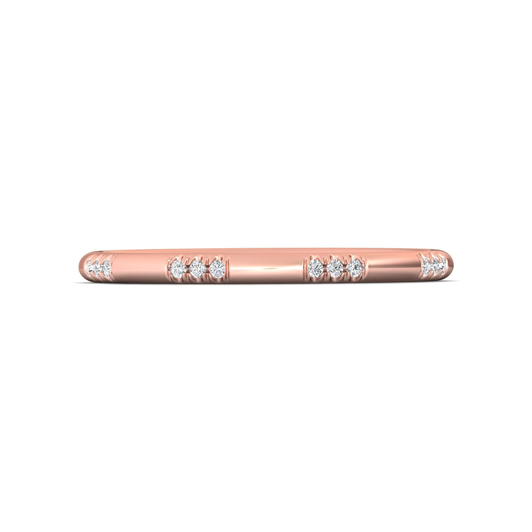 14K Gold Pink Micropave Wedding Band from the Micropave collection - DWBM42XS_14KP