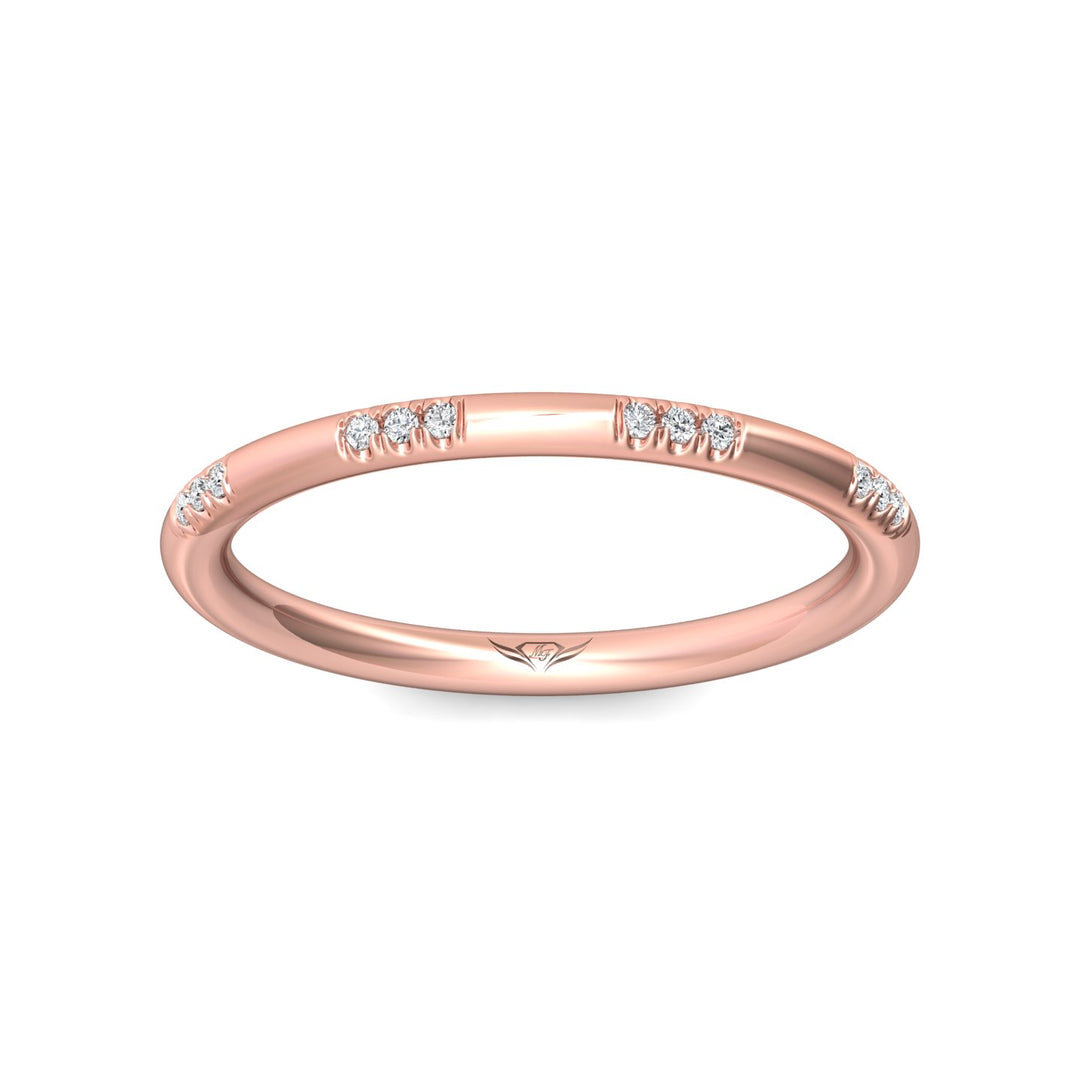 14K Gold Pink Micropave Wedding Band from the Micropave collection - DWBM42XS_14KP