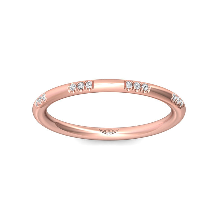 14K Gold Pink Micropave Wedding Band from the Micropave collection - DWBM42XS_14KP