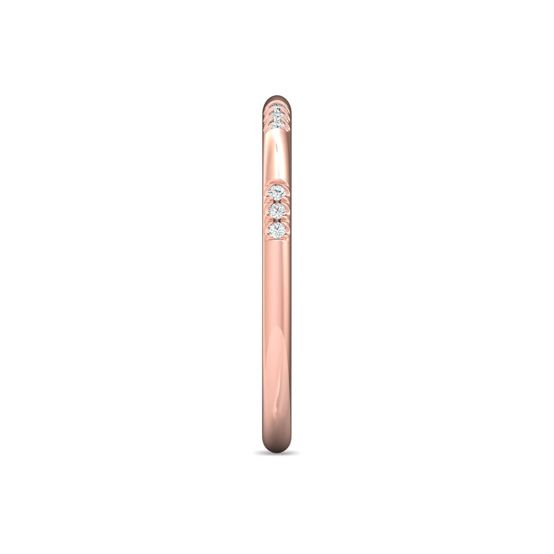 14K Gold Pink Micropave Wedding Band from the Micropave collection - DWBM42XS_14KP