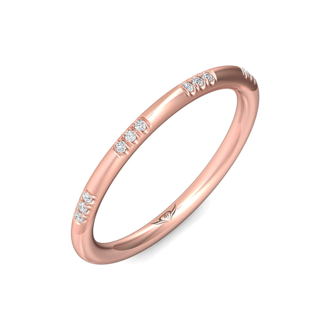 14K Gold Pink Micropave Wedding Band from the Micropave collection - DWBM42XS_14KP