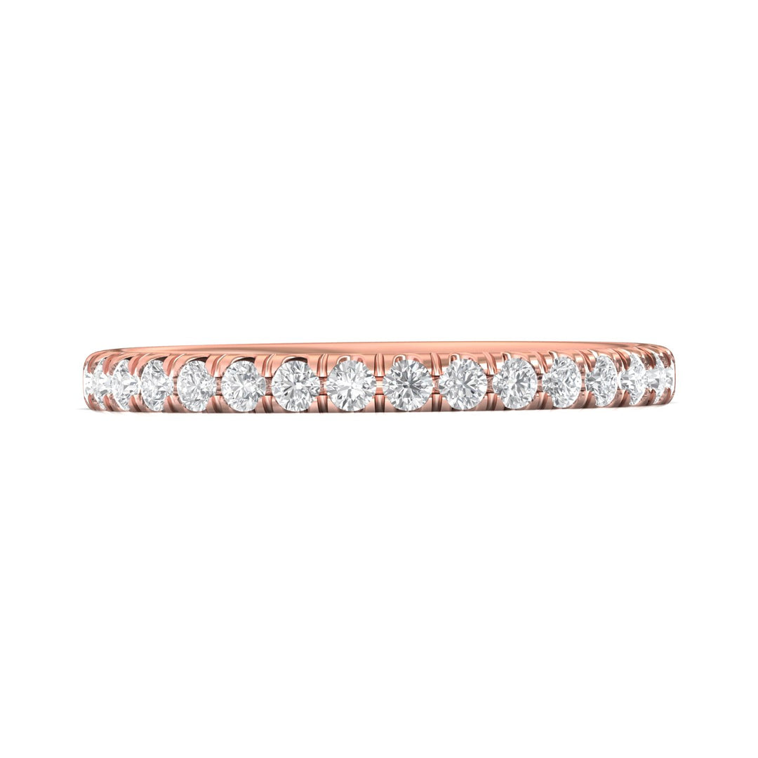 14K Gold Pink Micropave Wedding Band from the Micropave collection - DWBM4-.35_14KP