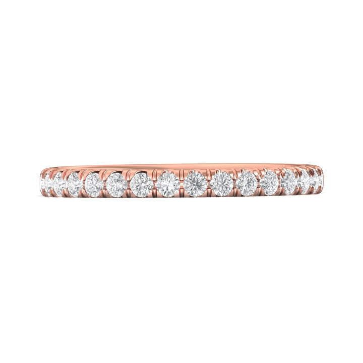 18K Gold Pink Micropave Wedding Band from the Micropave collection - DWBM4-.35_18KP