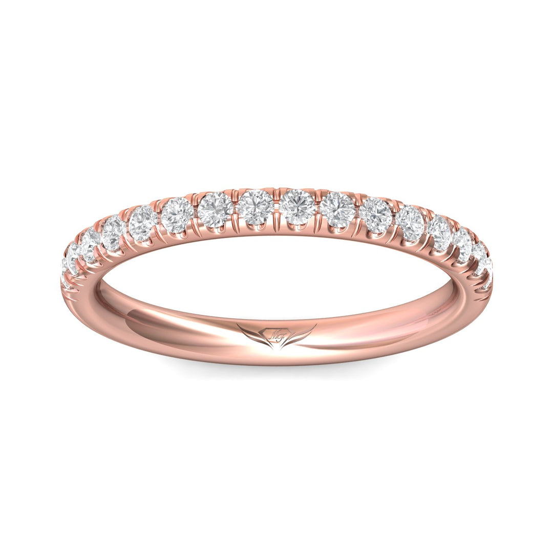 14K Gold Pink Micropave Wedding Band from the Micropave collection - DWBM4-.35_14KP