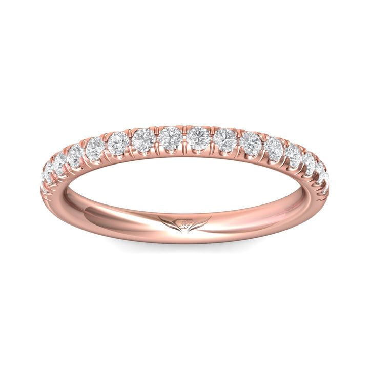 18K Gold Pink Micropave Wedding Band from the Micropave collection - DWBM4-.35_18KP