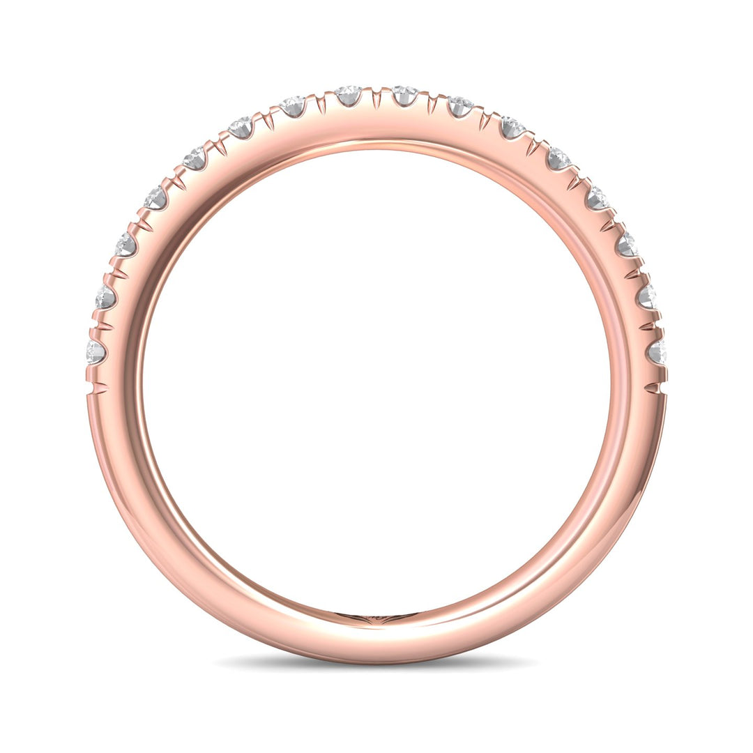 14K Gold Pink Micropave Wedding Band from the Micropave collection - DWBM4-.35_14KP