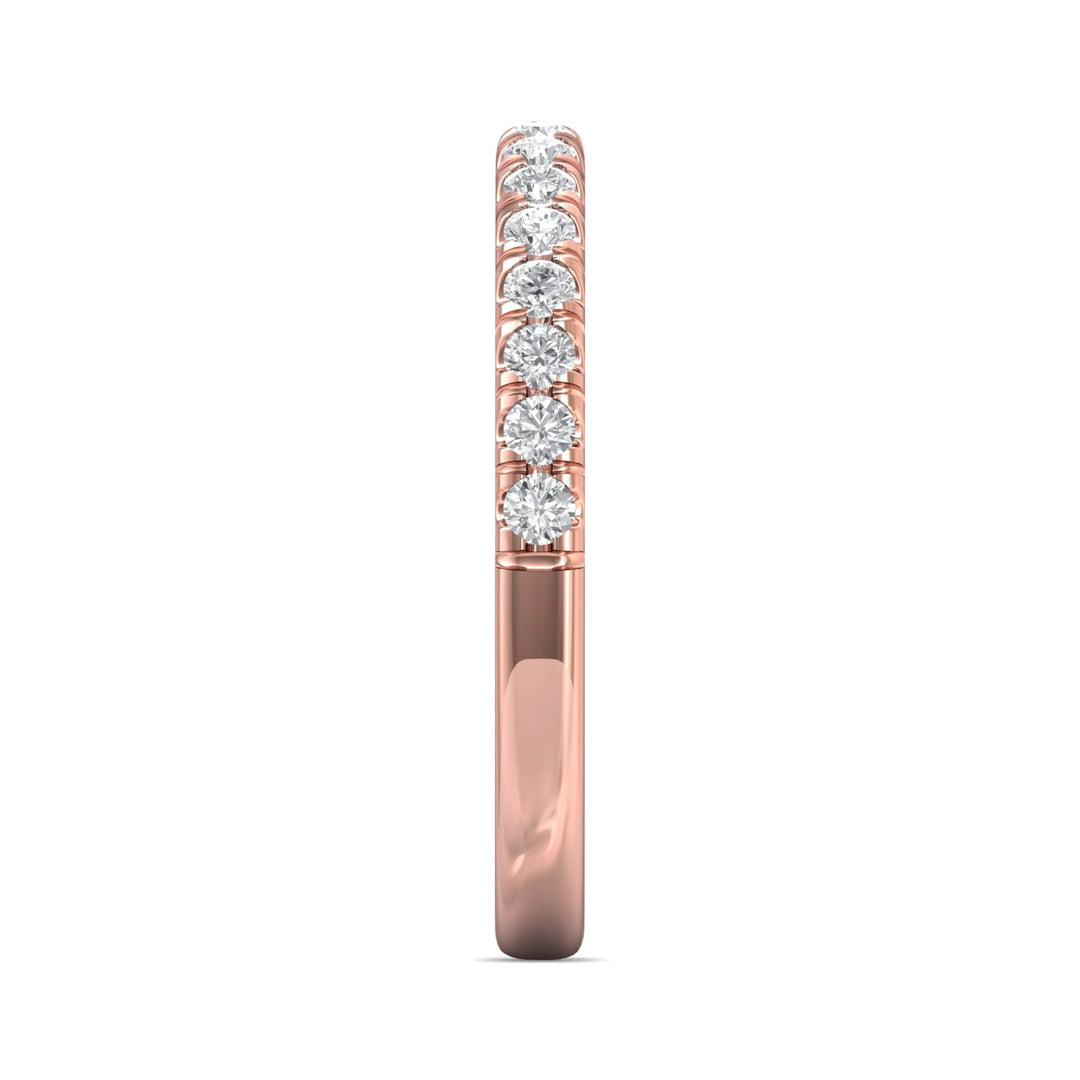 14K Gold Pink Micropave Wedding Band from the Micropave collection - DWBM4-.35_14KP
