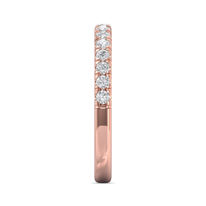 18K Gold Pink Micropave Wedding Band from the Micropave collection - DWBM4-.35_18KP