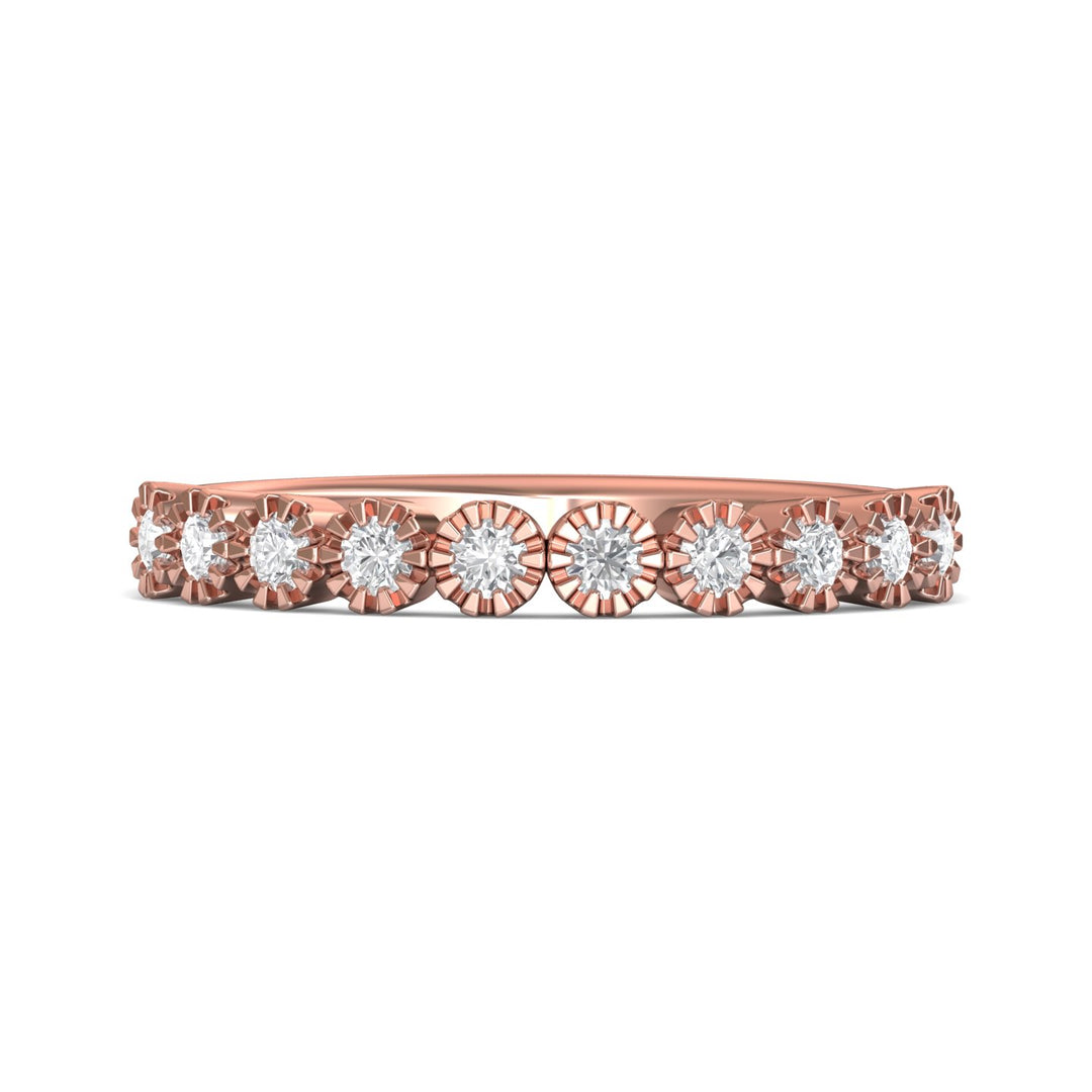 14K Gold Pink Micropave Wedding Band from the Micropave collection - DWBM52XS_14KP