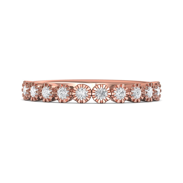 14K Gold Pink Micropave Wedding Band from the Micropave collection - DWBM52XS_14KP