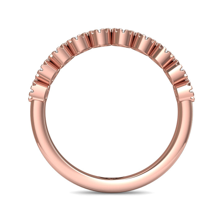 14K Gold Pink Micropave Wedding Band from the Micropave collection - DWBM52XS_14KP