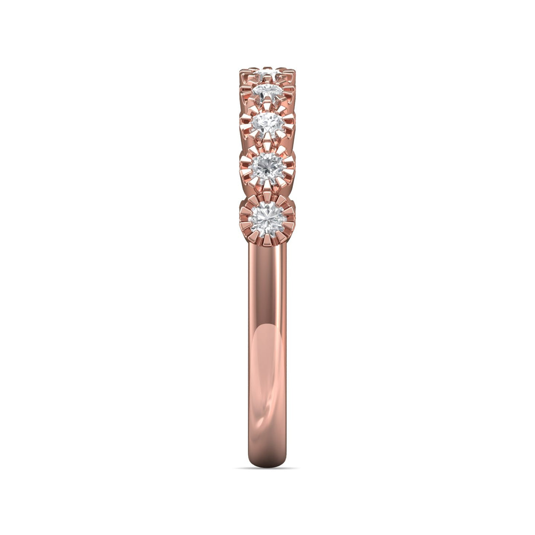 14K Gold Pink Micropave Wedding Band from the Micropave collection - DWBM52XS_14KP