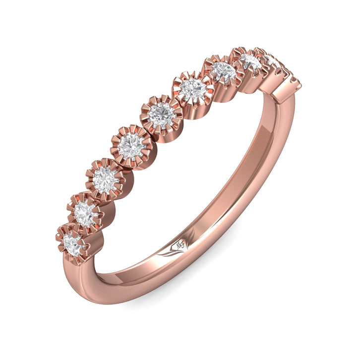 14K Gold Pink Micropave Wedding Band from the Micropave collection - DWBM52XS_14KP