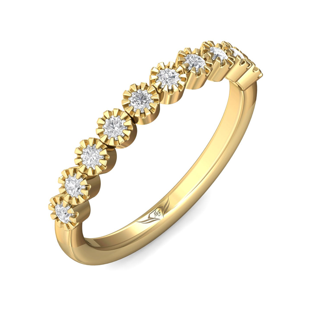 14K Gold Yellow Micropave Wedding Band from the Micropave collection - DWBM52XS_14KY
