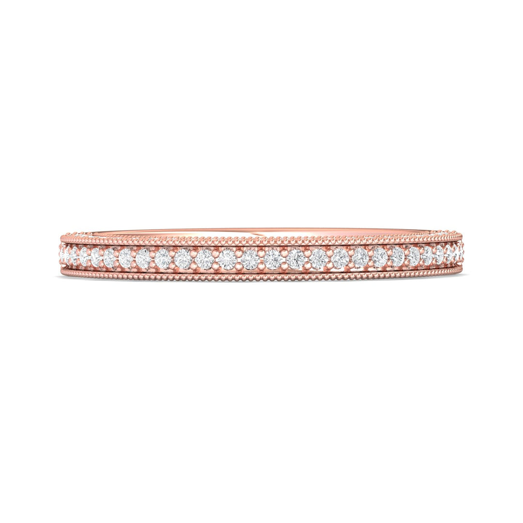 14K Gold Pink Micropave Wedding Band from the Micropave collection - DWBM56XS_14KP