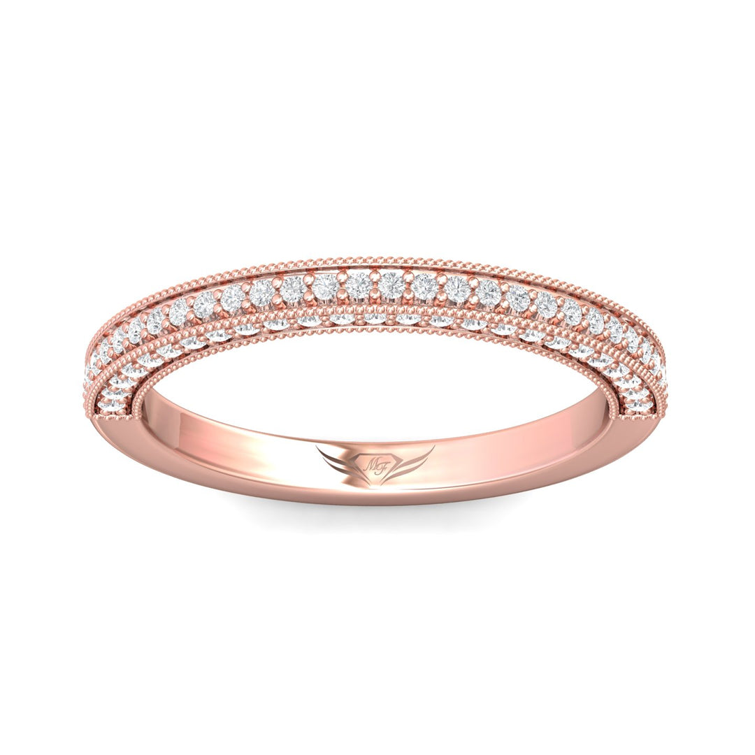 14K Gold Pink Micropave Wedding Band from the Micropave collection - DWBM56XS_14KP