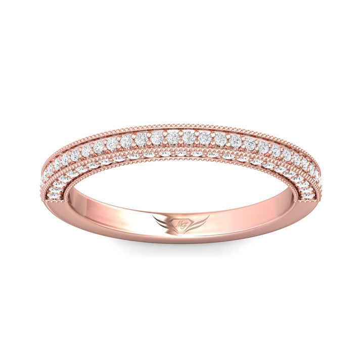 18K Gold Pink Micropave Wedding Band from the Micropave collection - DWBM56XS_18KP