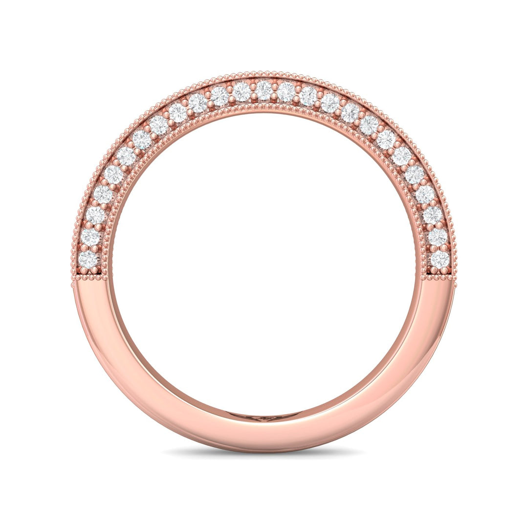 14K Gold Pink Micropave Wedding Band from the Micropave collection - DWBM56XS_14KP