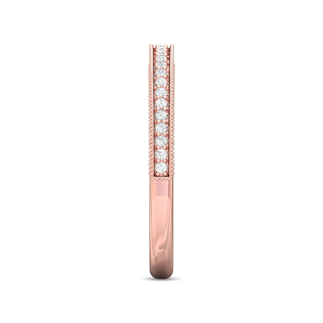 14K Gold Pink Micropave Wedding Band from the Micropave collection - DWBM56XS_14KP