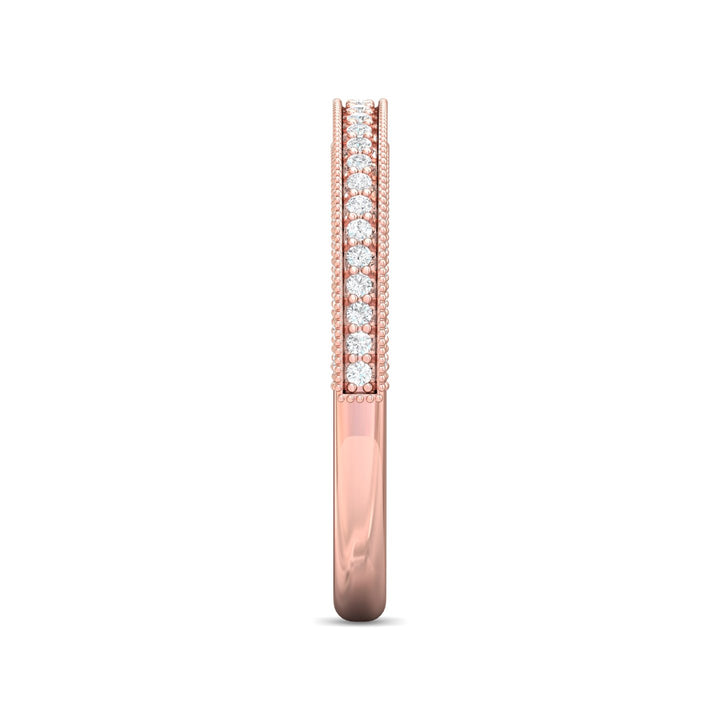 18K Gold Pink Micropave Wedding Band from the Micropave collection - DWBM56XS_18KP