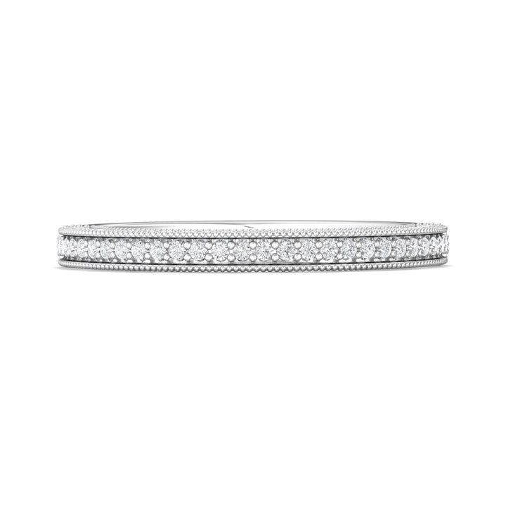 14K Gold White Micropave Wedding Band from the Micropave collection - DWBM56XS_14KW