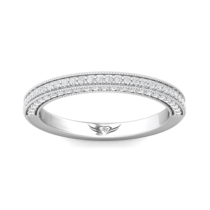 Platinum White Micropave Wedding Band from the Micropave collection - DWBM56XS_PlatW