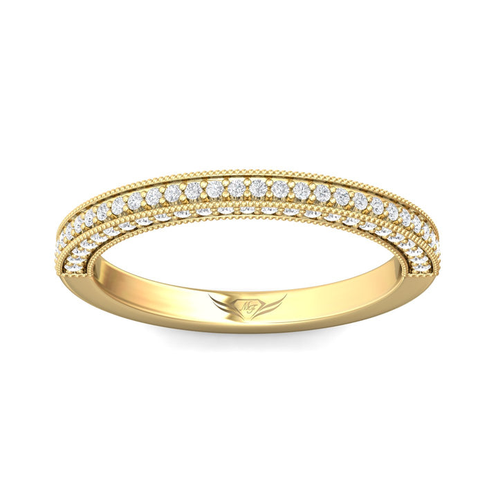 14K Gold Yellow Micropave Wedding Band from the Micropave collection - DWBM56XS_14KY