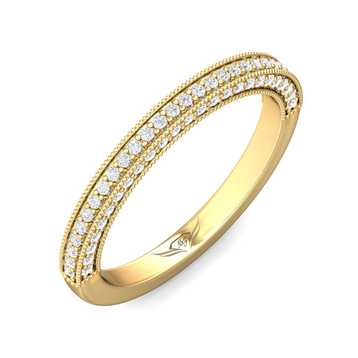 14K Gold Yellow Micropave Wedding Band from the Micropave collection - DWBM56XS_14KY
