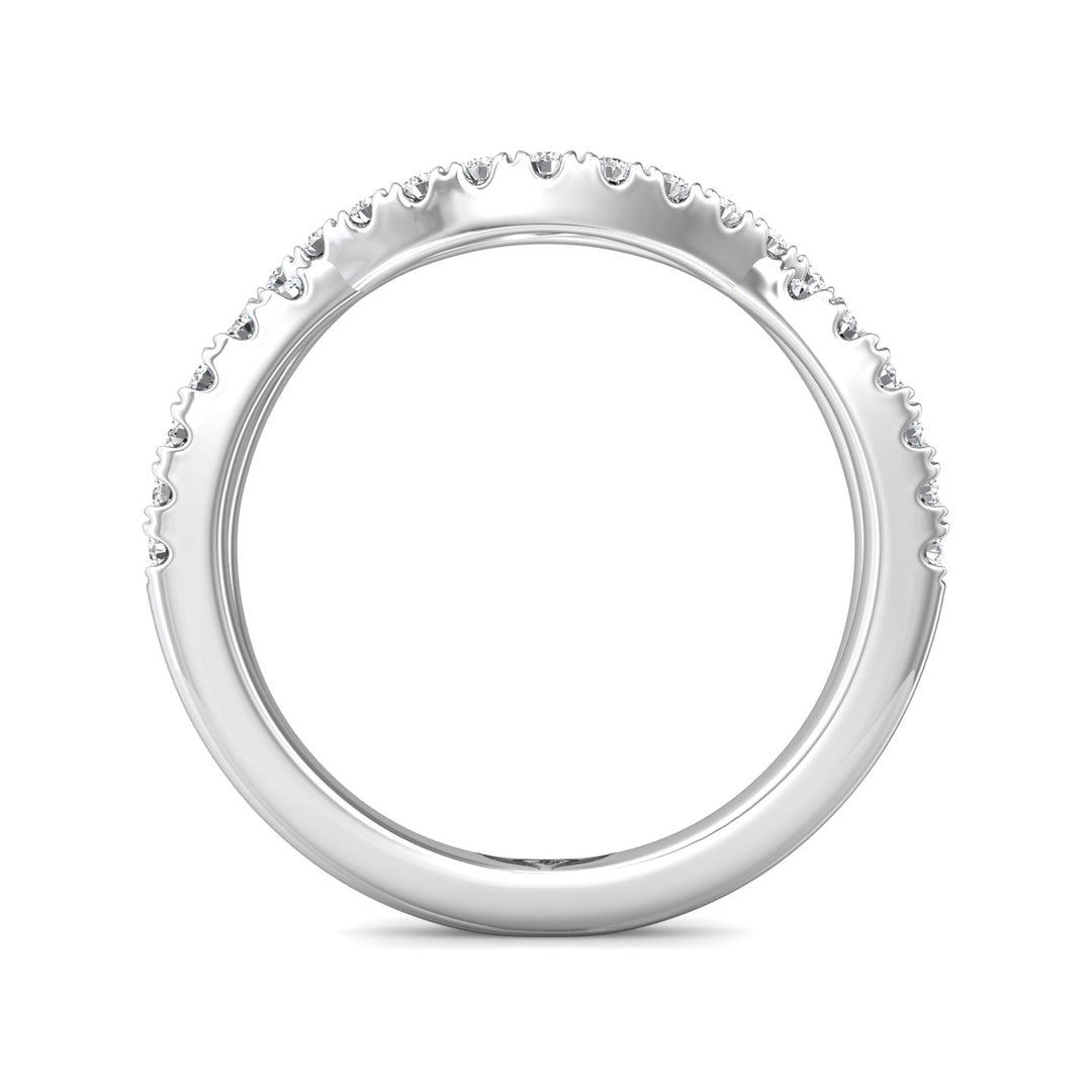 14K Gold White Micropave Wedding Band from the Micropave collection - DWBM57S_14KW