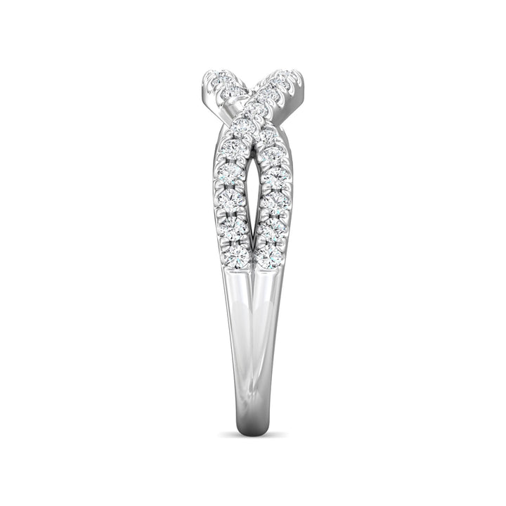 14K Gold White Micropave Wedding Band from the Micropave collection - DWBM57S_14KW