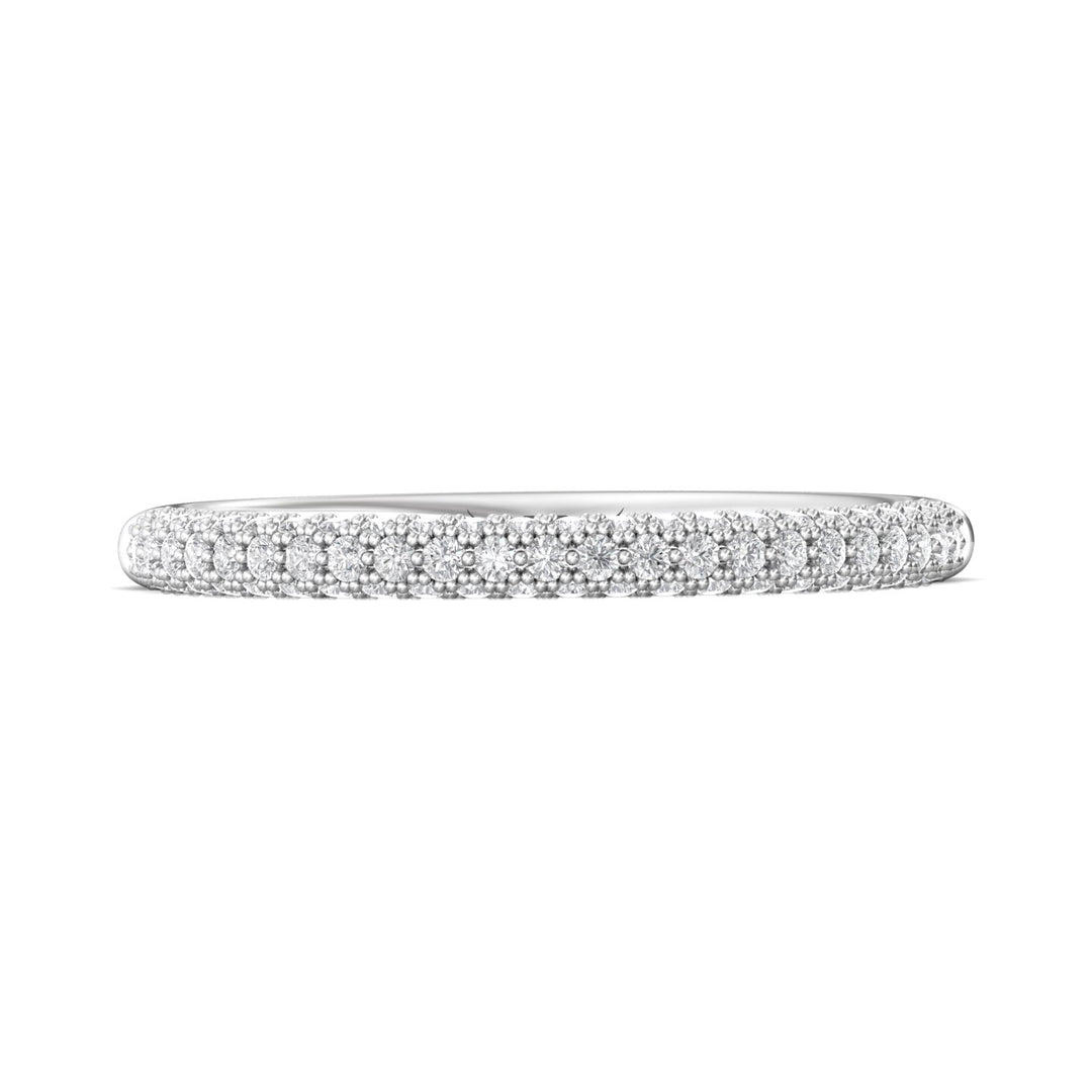 18K Gold White Micropave Wedding Band from the Micropave collection - DWBM6-.35_18KW