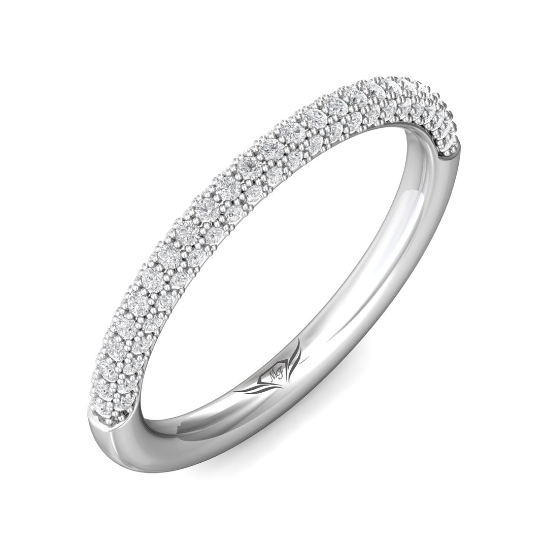 Platinum White Micropave Wedding Band from the Micropave collection - DWBM6-.35_PlatW