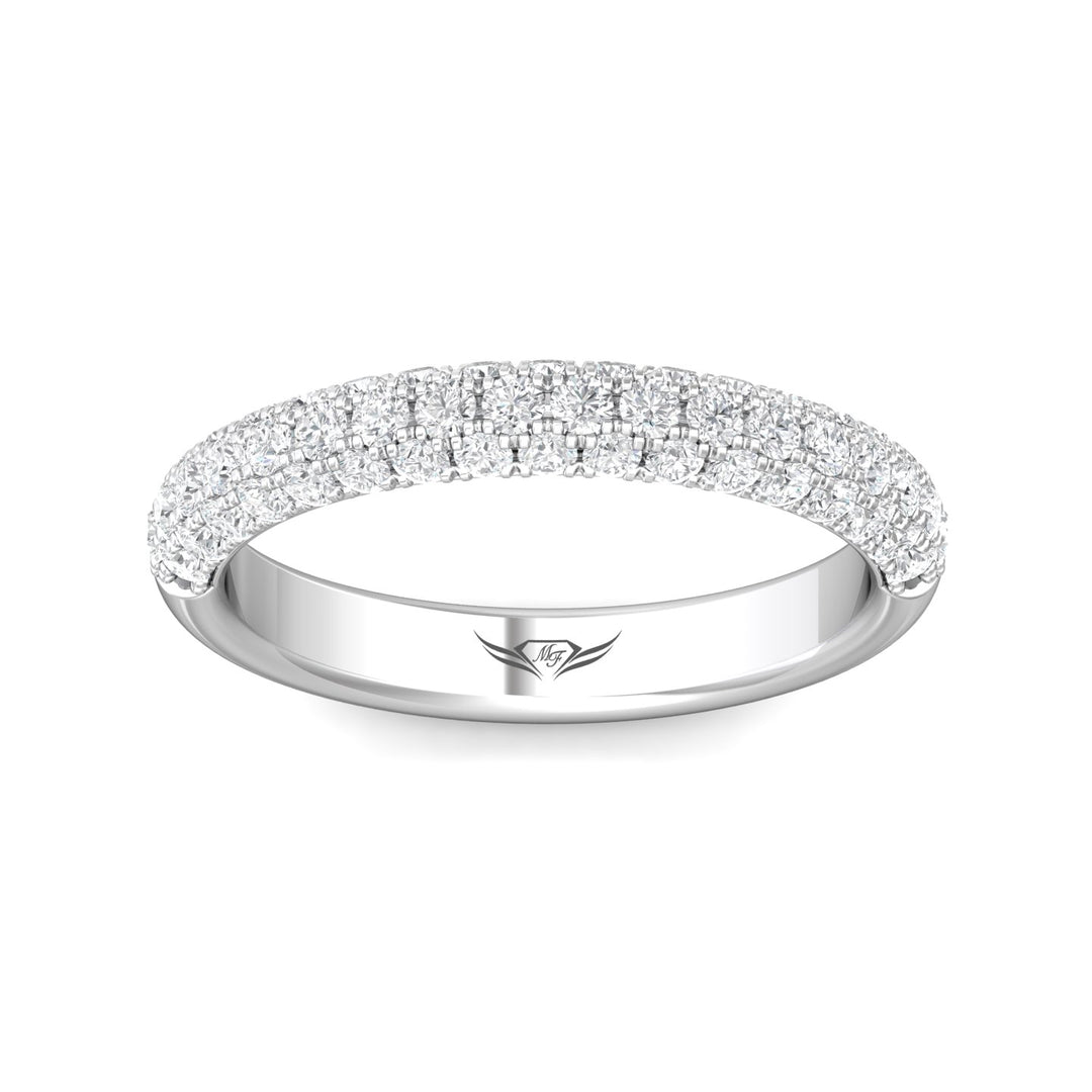 18K Gold White Micropave Wedding Band from the Micropave collection - DWBM6-1.00_18KW
