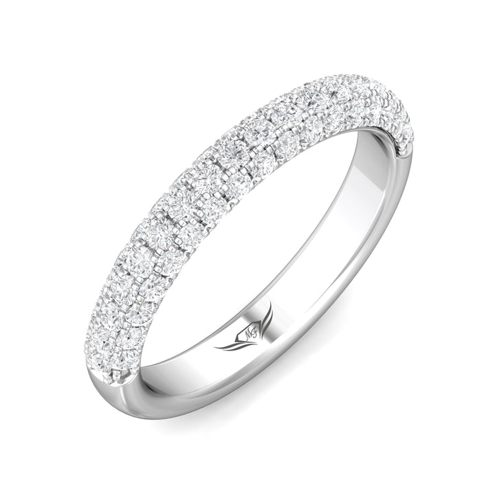 14K Gold White Micropave Wedding Band from the Micropave collection - DWBM6-1.00_14KW