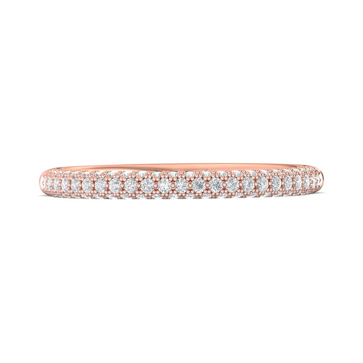 14K Gold Pink Micropave Wedding Band from the Micropave collection - DWBM6-.35_14KP