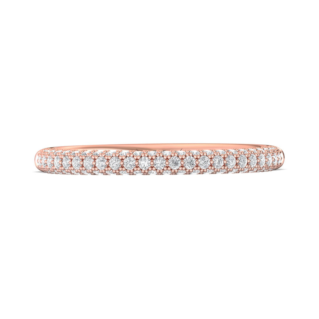 14K Gold Pink Micropave Wedding Band from the Micropave collection - DWBM6-.35_14KP
