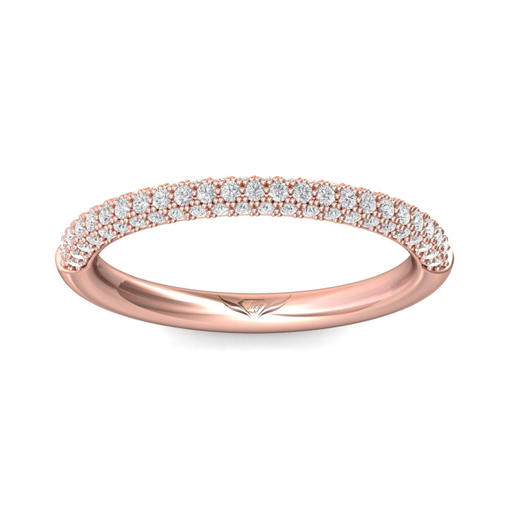 14K Gold Pink Micropave Wedding Band from the Micropave collection - DWBM6-.35_14KP