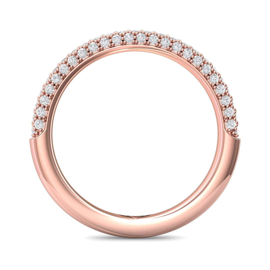 14K Gold Pink Micropave Wedding Band from the Micropave collection - DWBM6-.35_14KP